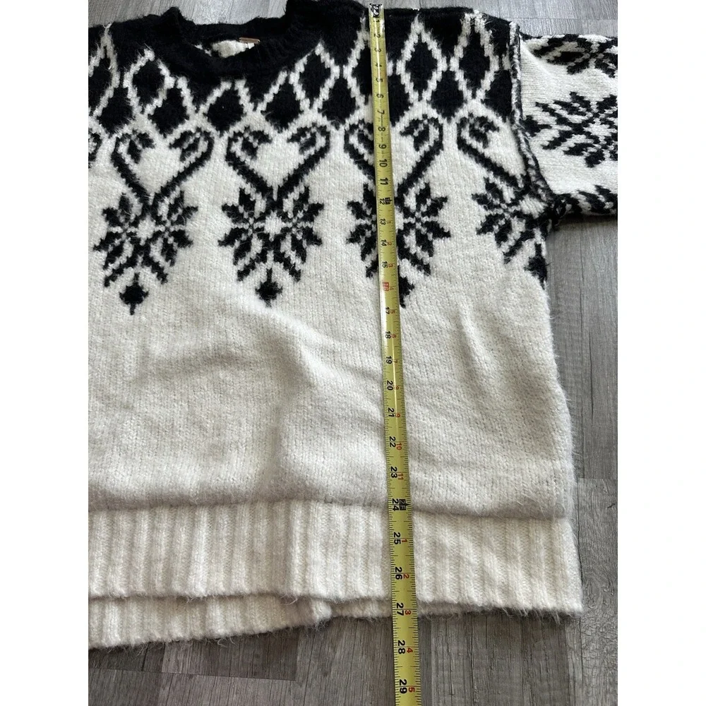 Free People Fireside Patterned Tunic‎ Oversized Dolman Sleeve Cuff Medium